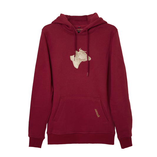 Bluza bordowa unisex haftowana krowa