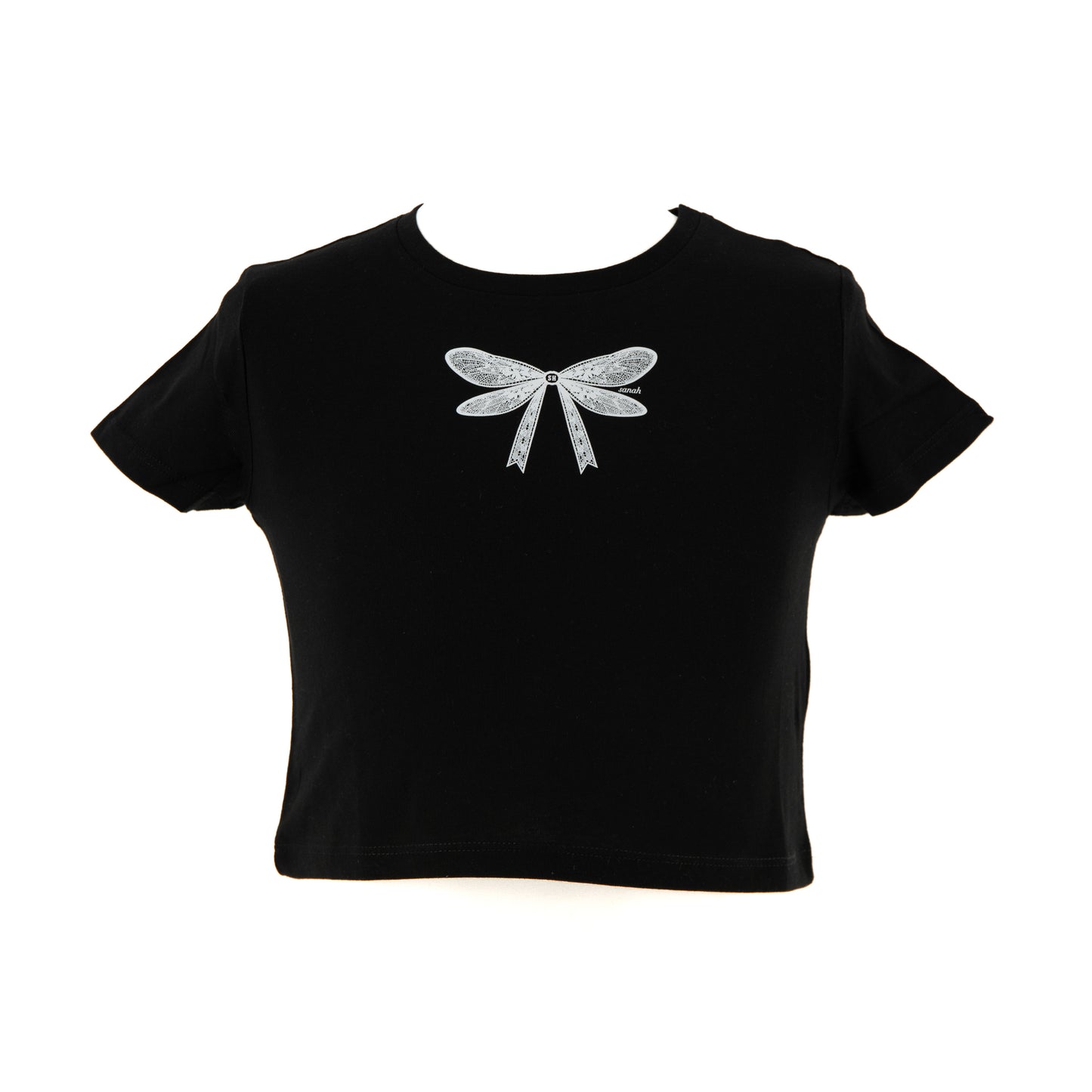 Czarna koszulka „kokardka” kids crop