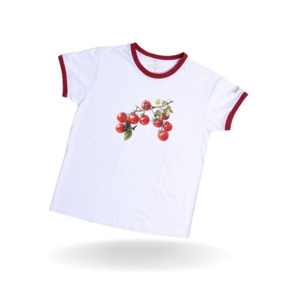 Koszulka biała „Kaprysy” unisex z lamówką