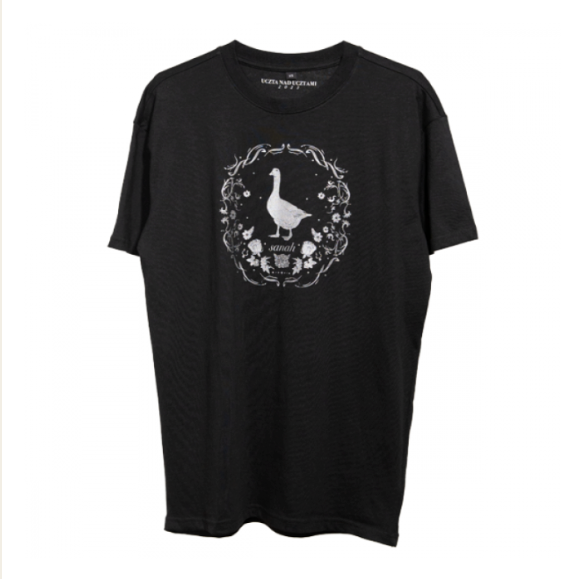 Koszulka czarna unisex nadruk srebrny