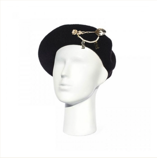 Beret czarny wełniany sanah