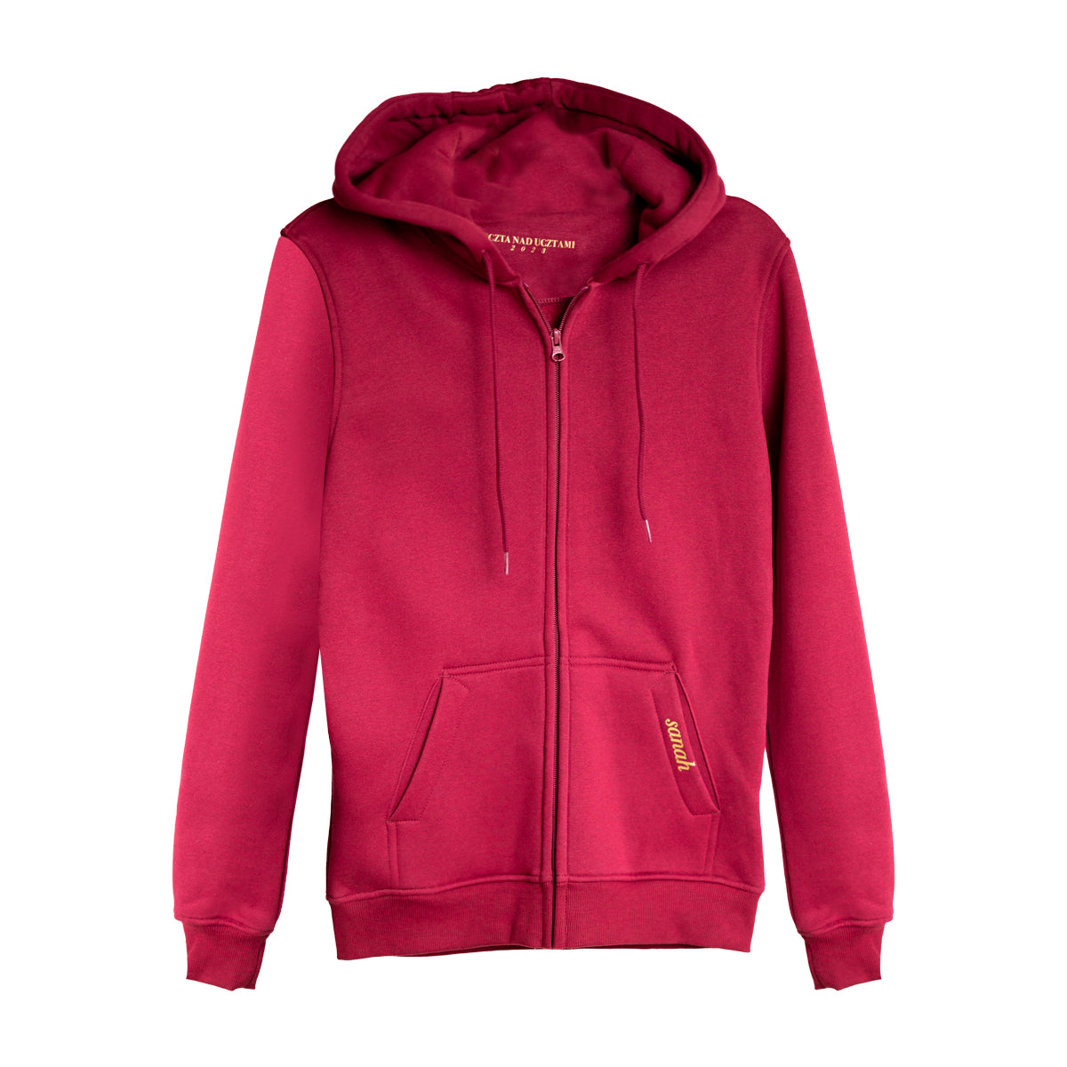 WYPRZEDAŻ bluza bordo rozpinana z haftowaną gęsią