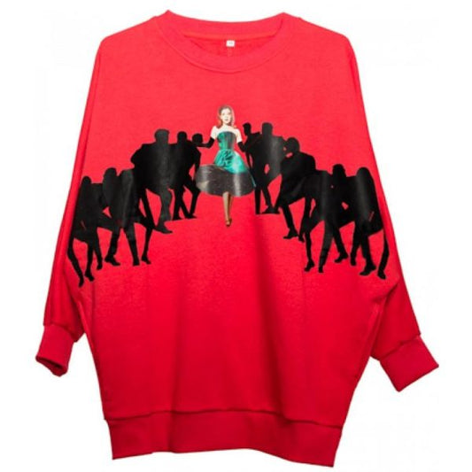 Bluza  czerwona "Marcepan" nietoperz