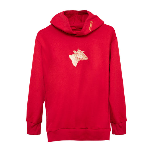 Bluza czerwona kids ze złotą krową