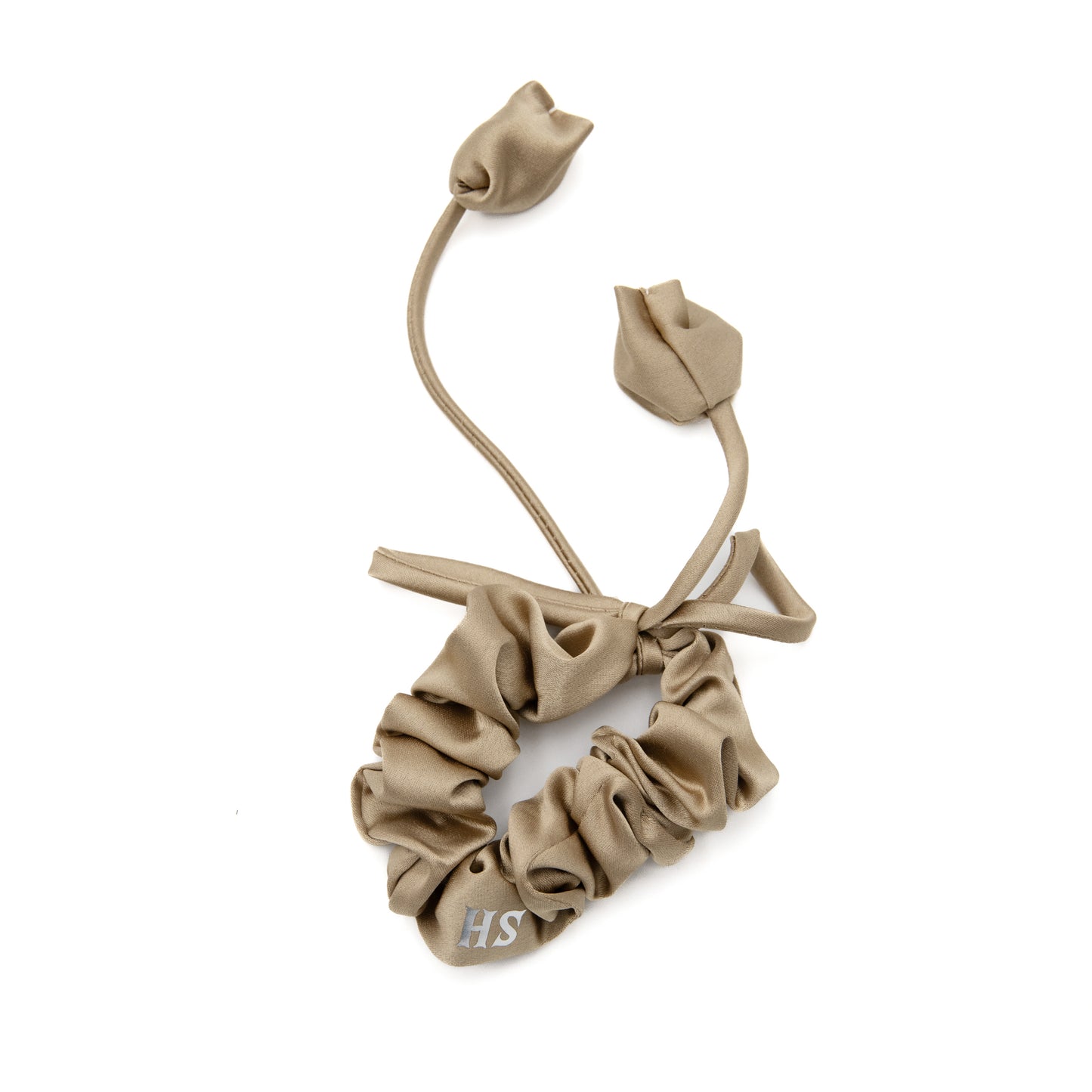 Gumka do włosów kwiatki beżowa