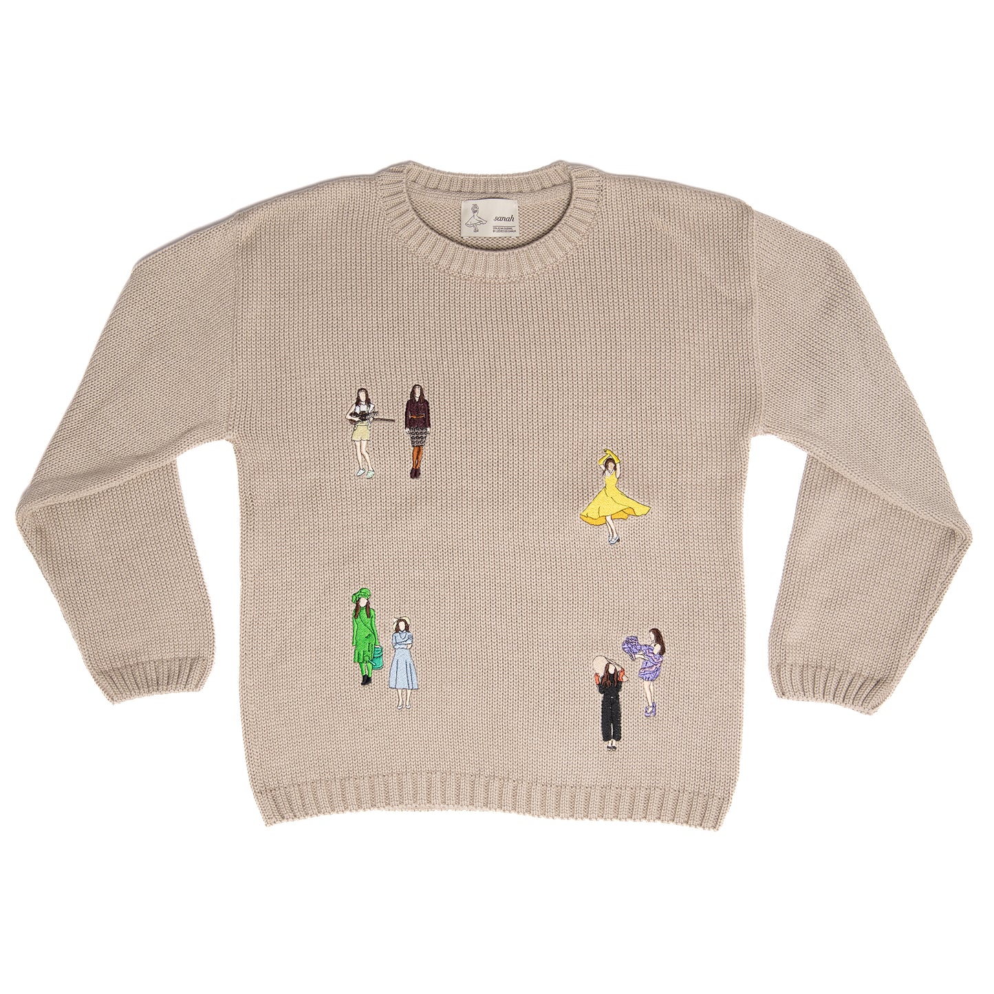 Sweterek dziecięcy z kolorowymi haftami