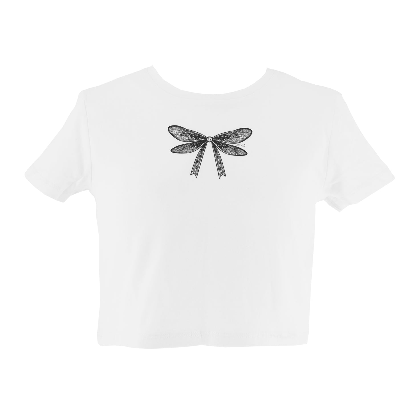 Biała koszulka „kokardka” kids crop