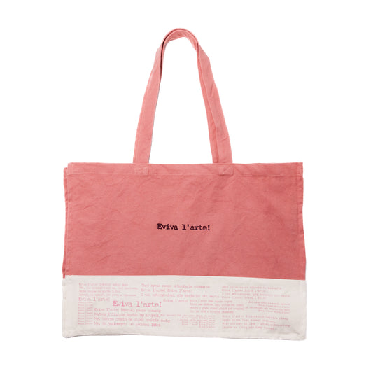 Torba "Eviva L'arte" poezyją opisana pink