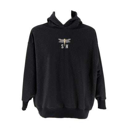 Bluza z efektowną lureksową, srebrną nitką