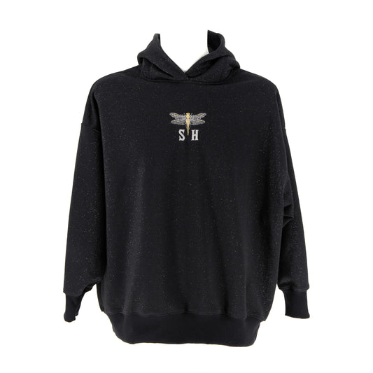 Bluza z efektowną lureksową, srebrną nitką