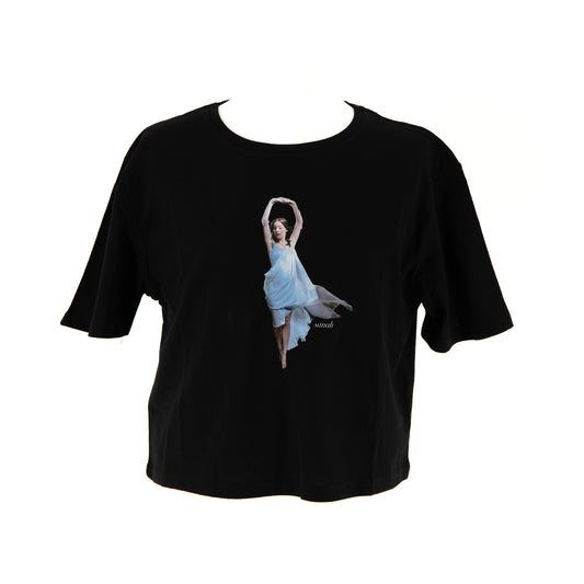 Czarna koszulka „sanah” kids crop