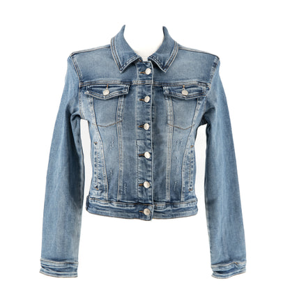 Damska/kids kurtka z haftowaną ważką bogato ozdobioną – niebieski jeans