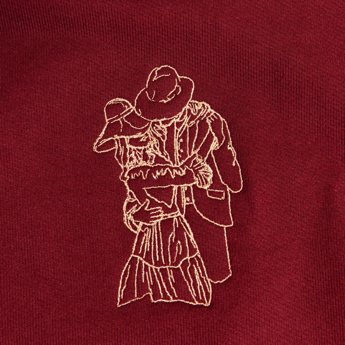 "Ludzieńkowa" bluza haftem ozdabiana bordo premium