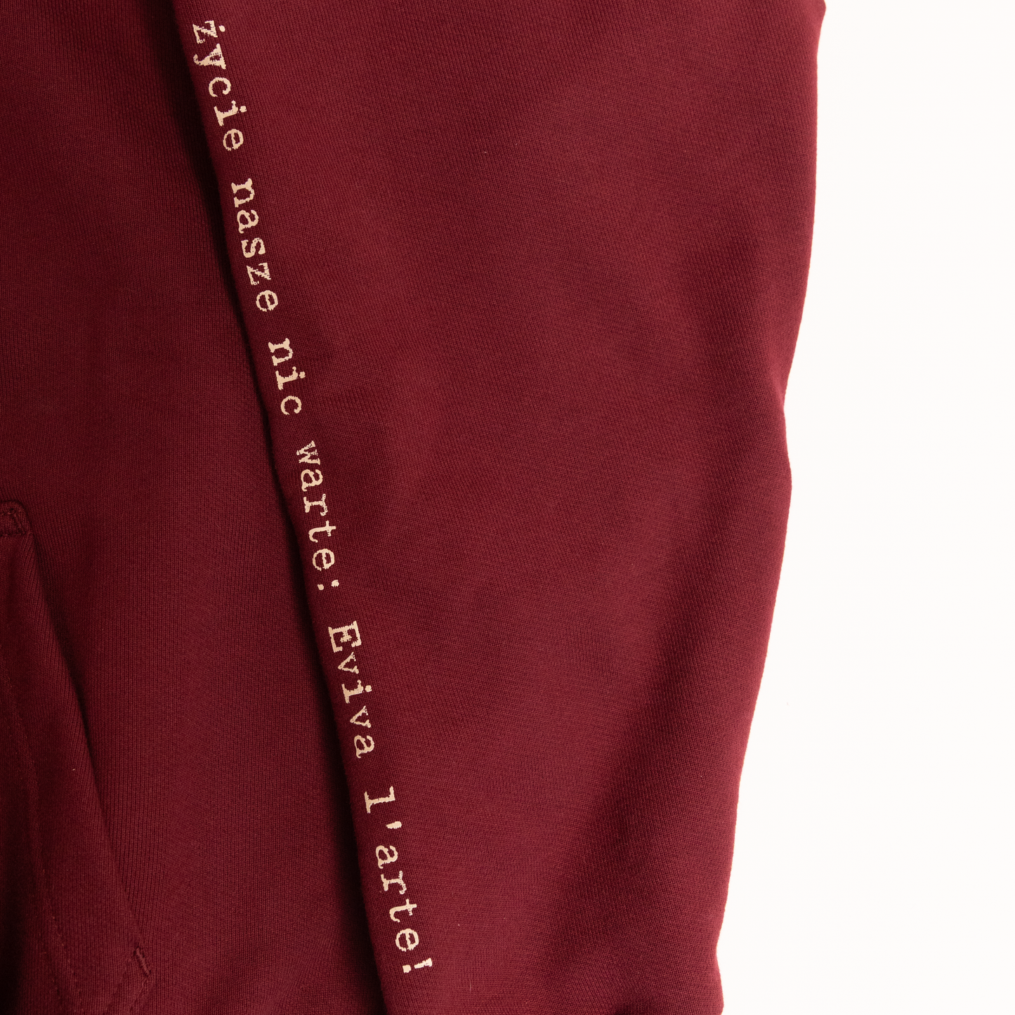 Bluza "Eviva L’ arte" poezyją opisana bordo premium