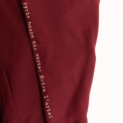 Bluza "Eviva L’ arte" poezyją opisana bordo premium