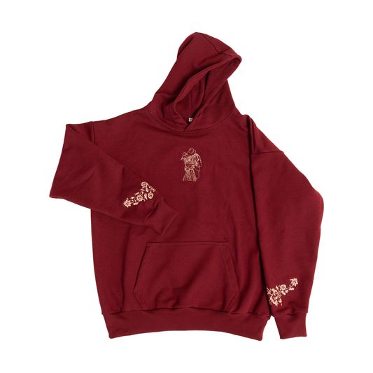 "Ludzieńkowa" bluza haftem ozdabiana bordo premium