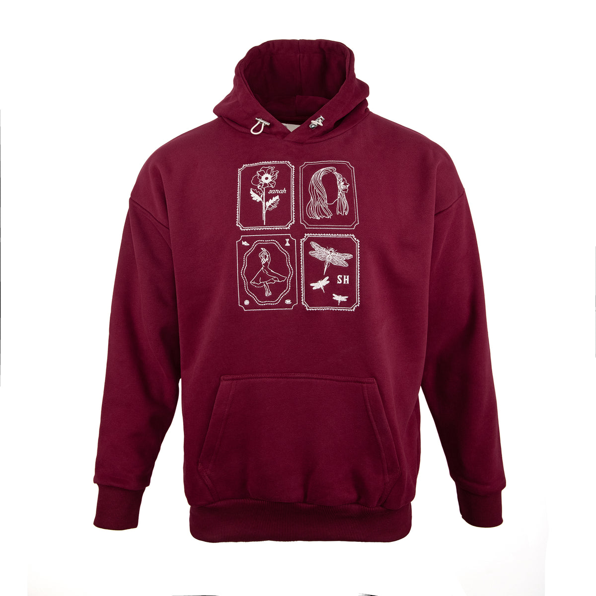 Bordowa bluza premium z haftowanymi emblematami. OSTATNIE SZTUKI!