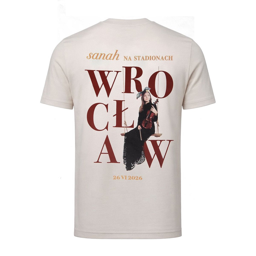 Kremowa koszulka unisex  sanah na stadionach "Wrocław"