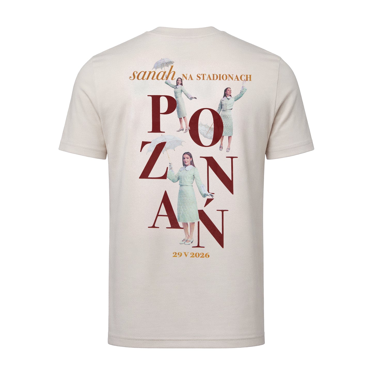 Kremowa koszulka unisex  sanah na stadionach "Poznań"