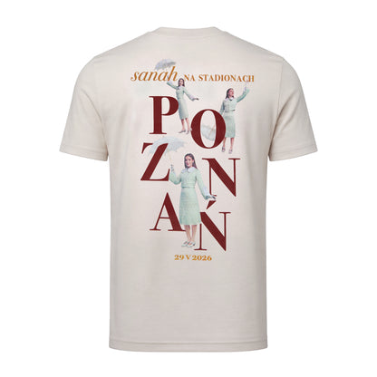 Kremowa koszulka unisex  sanah na stadionach "Poznań"