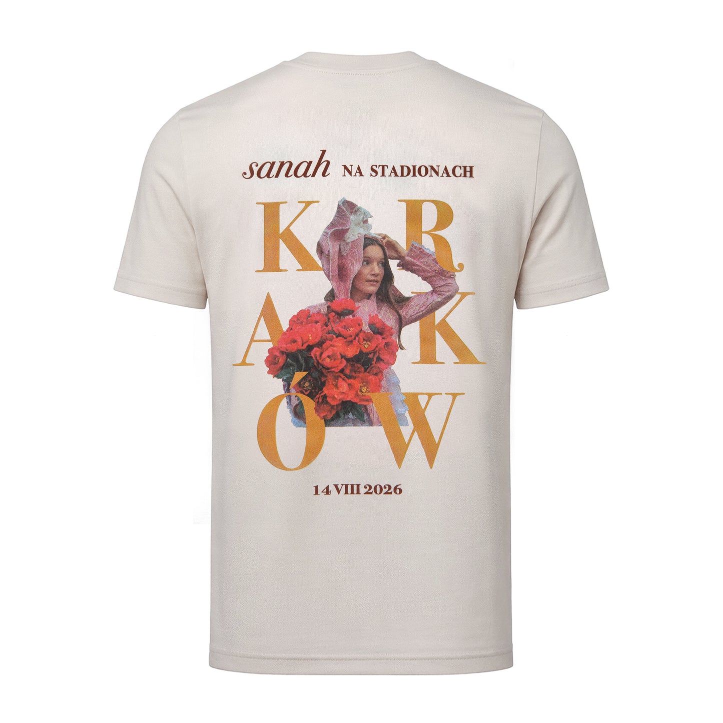 Kremowa koszulka unisex sanah na stadionach "Kraków"