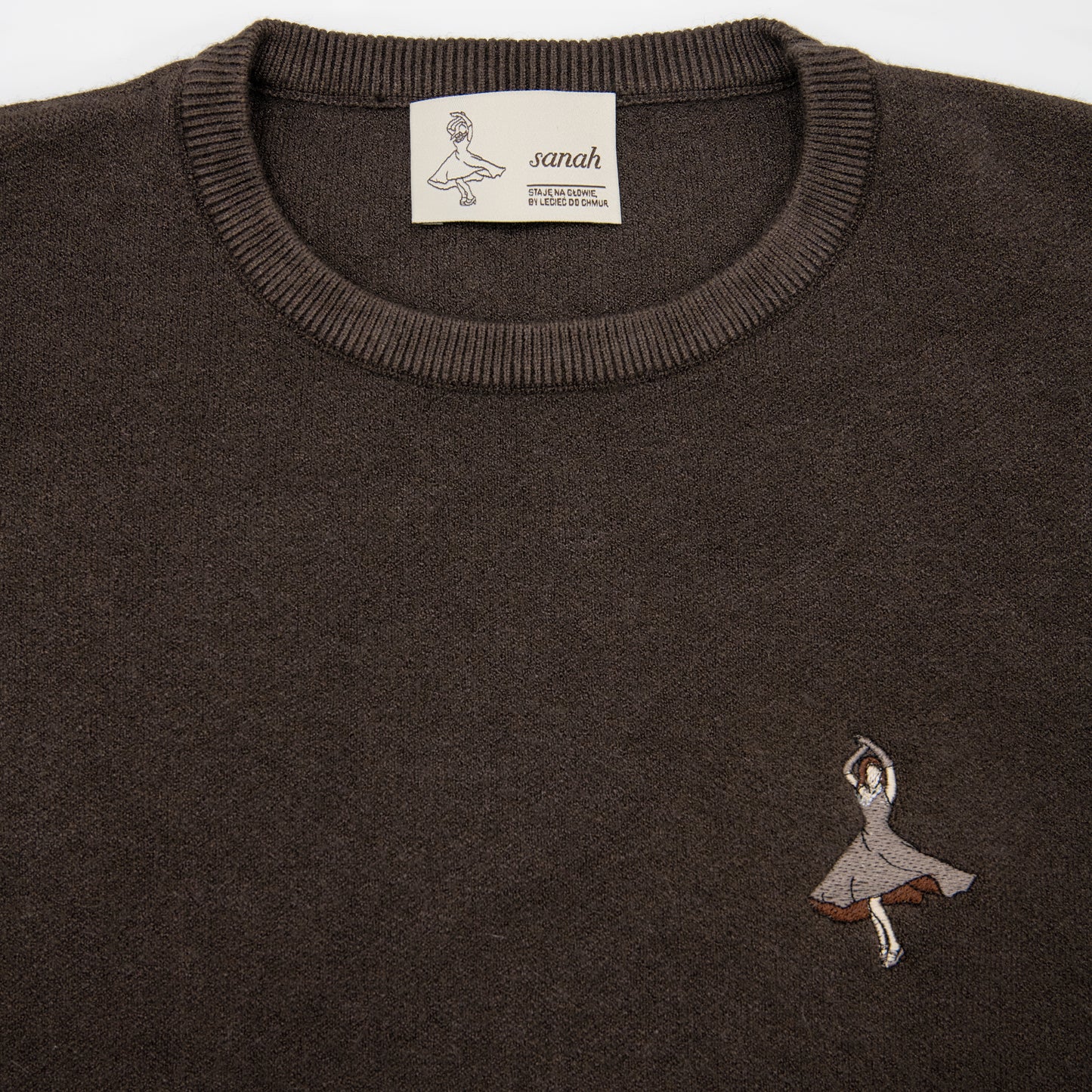 Sweterek czekoladowy rozmiar uniwersalny rękaw 3/4