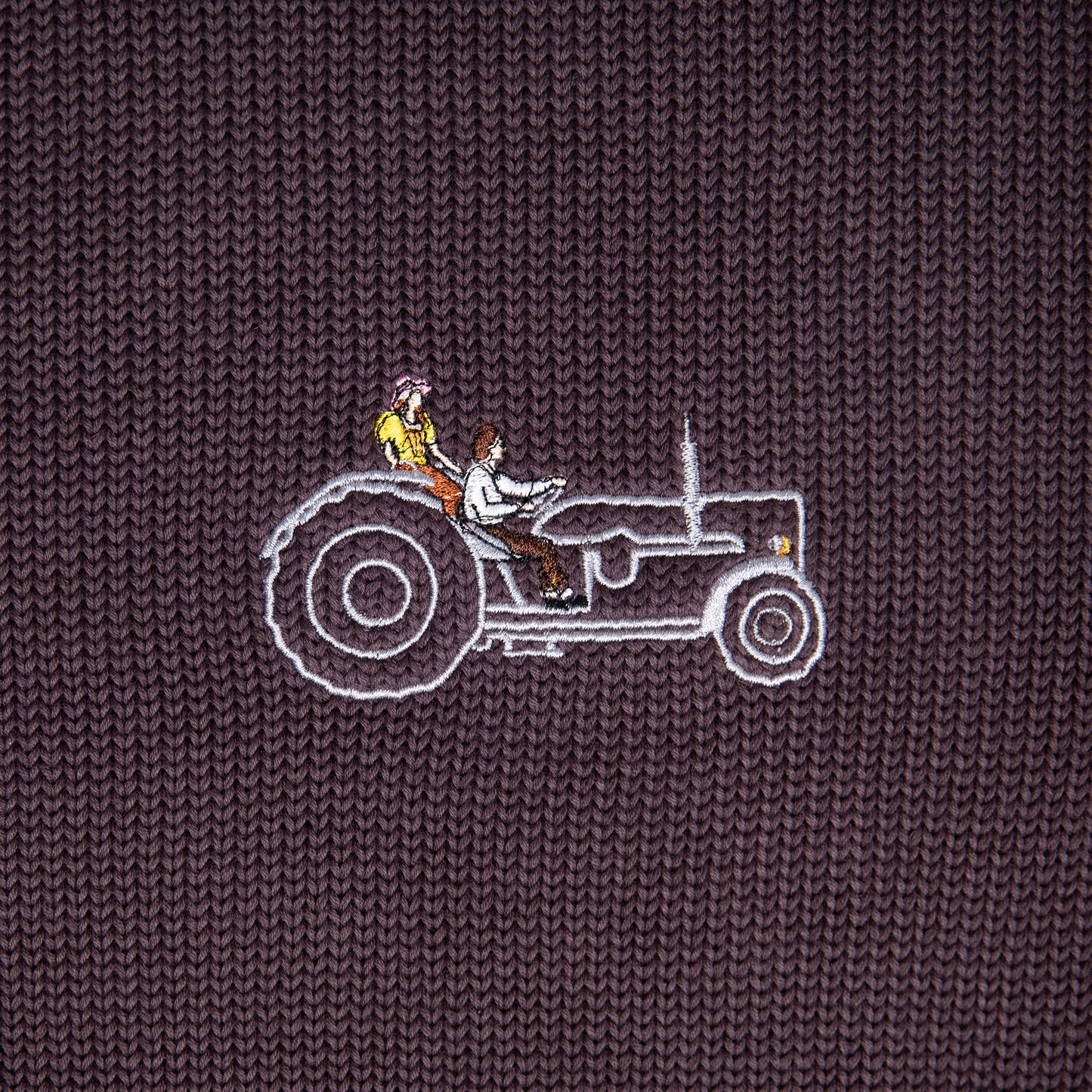 Sweterek czekoladowy unisex "Traktor"