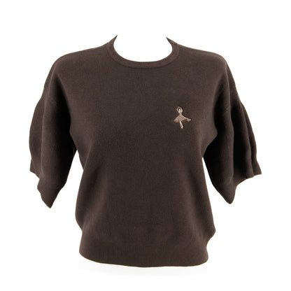 Sweterek czekoladowy rozmiar uniwersalny rękaw 3/4