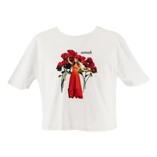 Biała koszulka „maki” kids crop